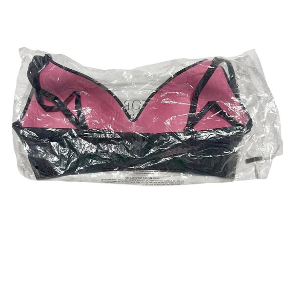 NEW Victoria's Secret PINK Wear Everywhere Wireless Push-Up Bra Black/Pink - Picture 7 of 7
